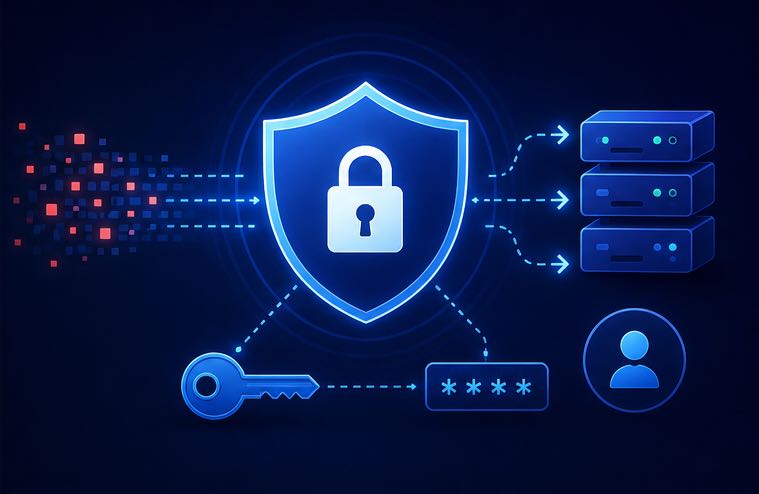 API security shield protecting requests and data