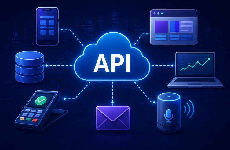 Multiple digital services connected through APIs