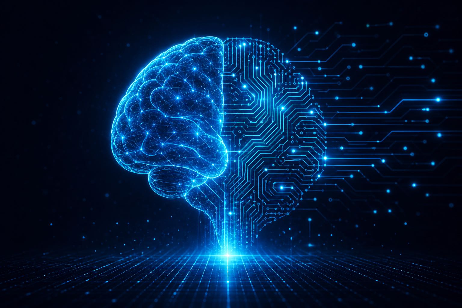 Abstract digital brain representing artificial intelligence