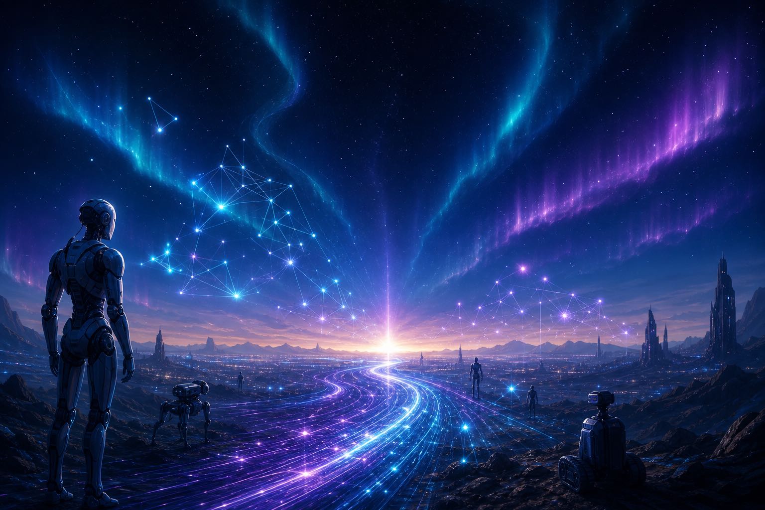 Futuristic horizon representing the future of artificial intelligence