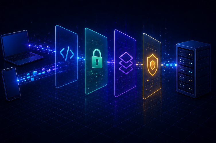 Different Internet protocols working together to transport data
