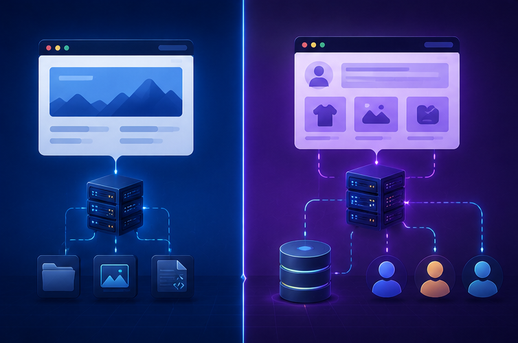 Static and dynamic website delivery approaches compared side by side